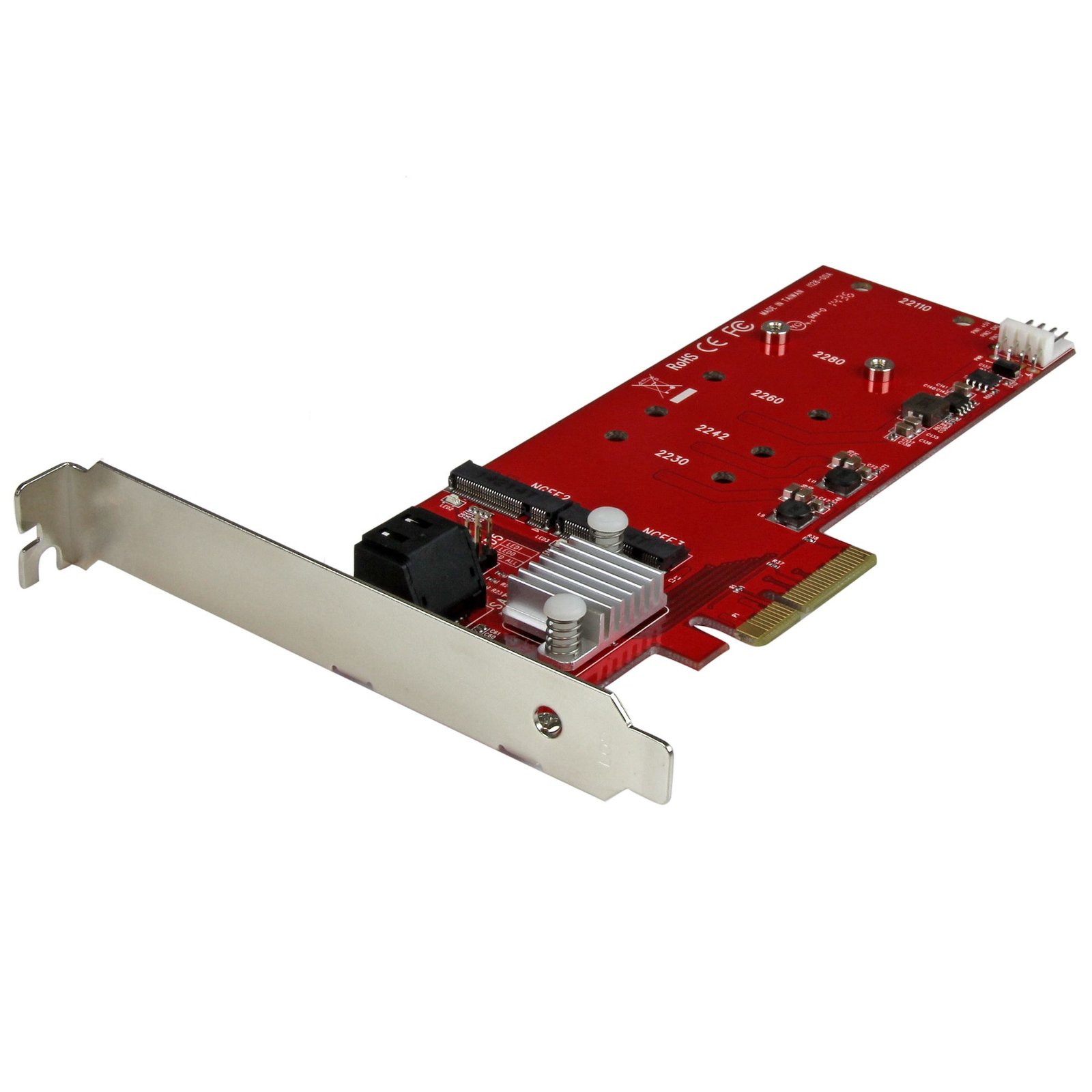StarTech.com 2x M.2 NGFF SSD RAID Controller Card plus SATA III Ports - PCIe PEXM2SAT3422