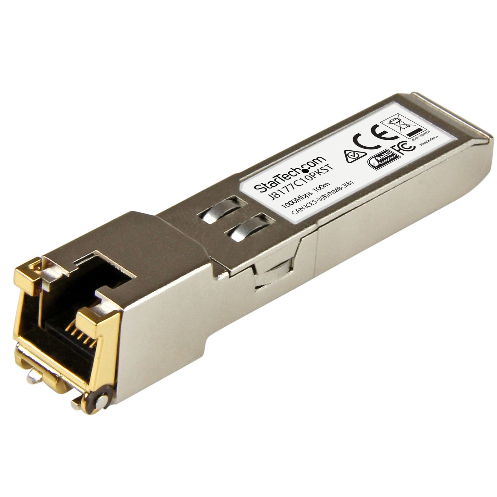 StarTech.com 10 pack HPE J8177C Compatible SFP Module - 1000BASE-T - to RJ45 Cat6/Cat5e - 1GE J8177C10PKST