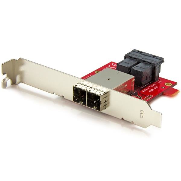 StarTech.com Mini-SAS Adapter - Dual SFF-8643 to SFF-8644 - with Full and Low-Profile Brackets -