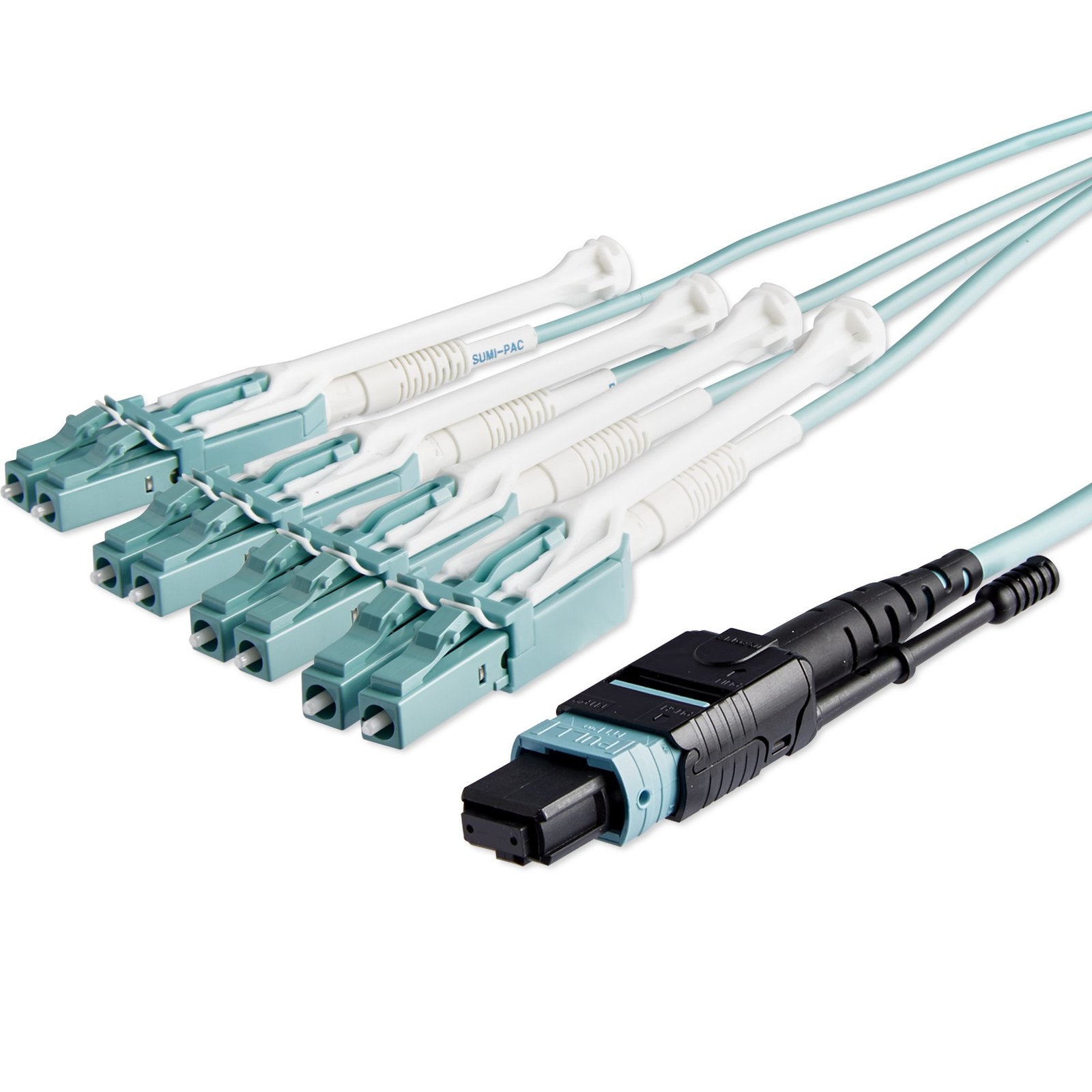 StarTech.com 10m (30ft) MTP(F)/PC to 4x LC/PC Duplex Breakout OM3 Multimode Fiber Optic Cable, OFNP MPO8LCPL10M