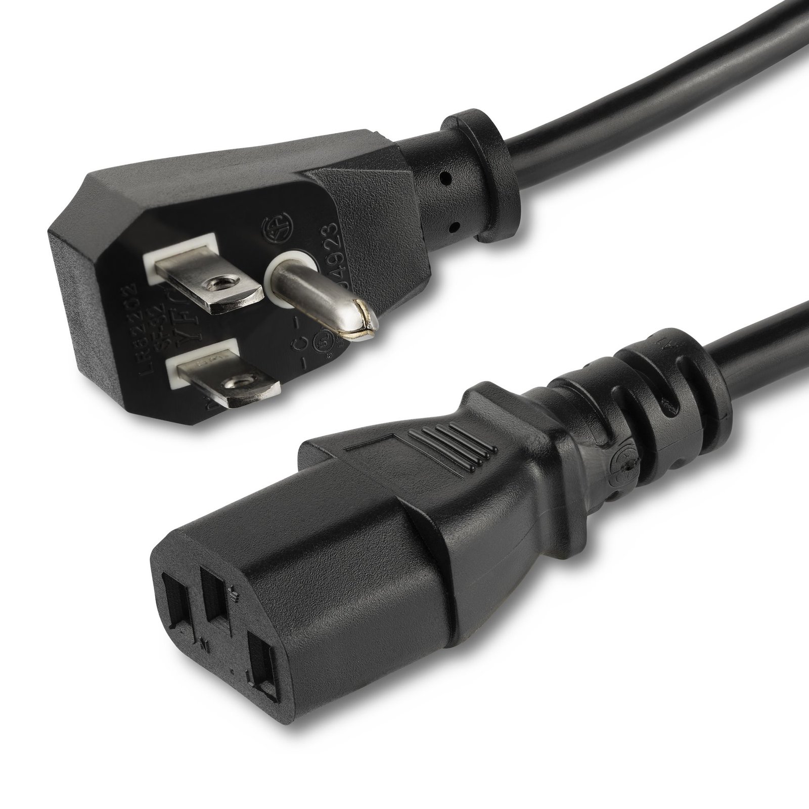 StarTech.com 10ft (3m) Computer Power Cord, Flat NEMA 5-15P to C13, 10A 125V, 18AWG, Black PXTF10110