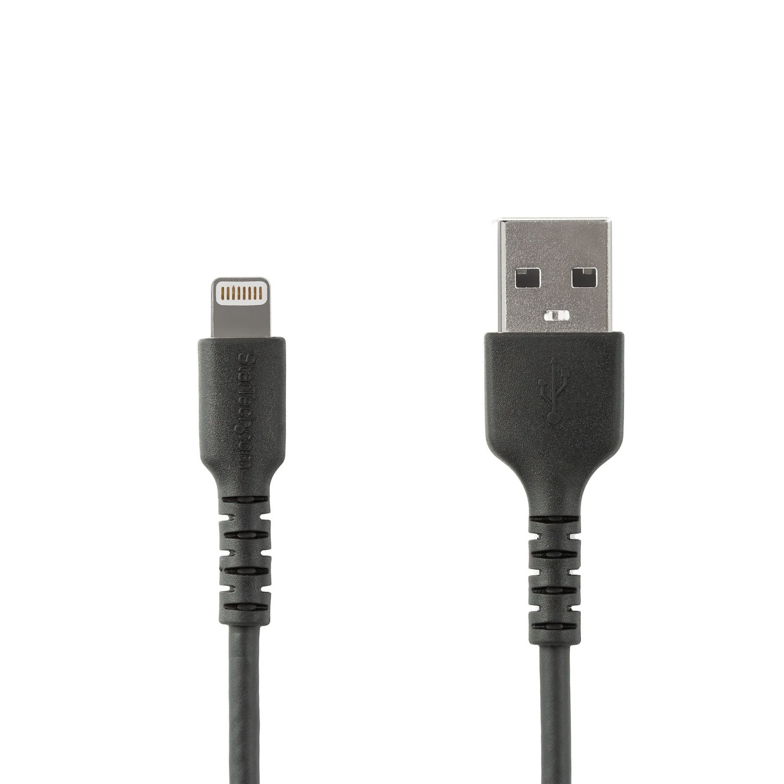 StarTech.com 6 foot (2m) Durable Black USB-A to Lightning Cable - Heavy Duty Rugged Aramid Fiber RUSBLTMM2MB