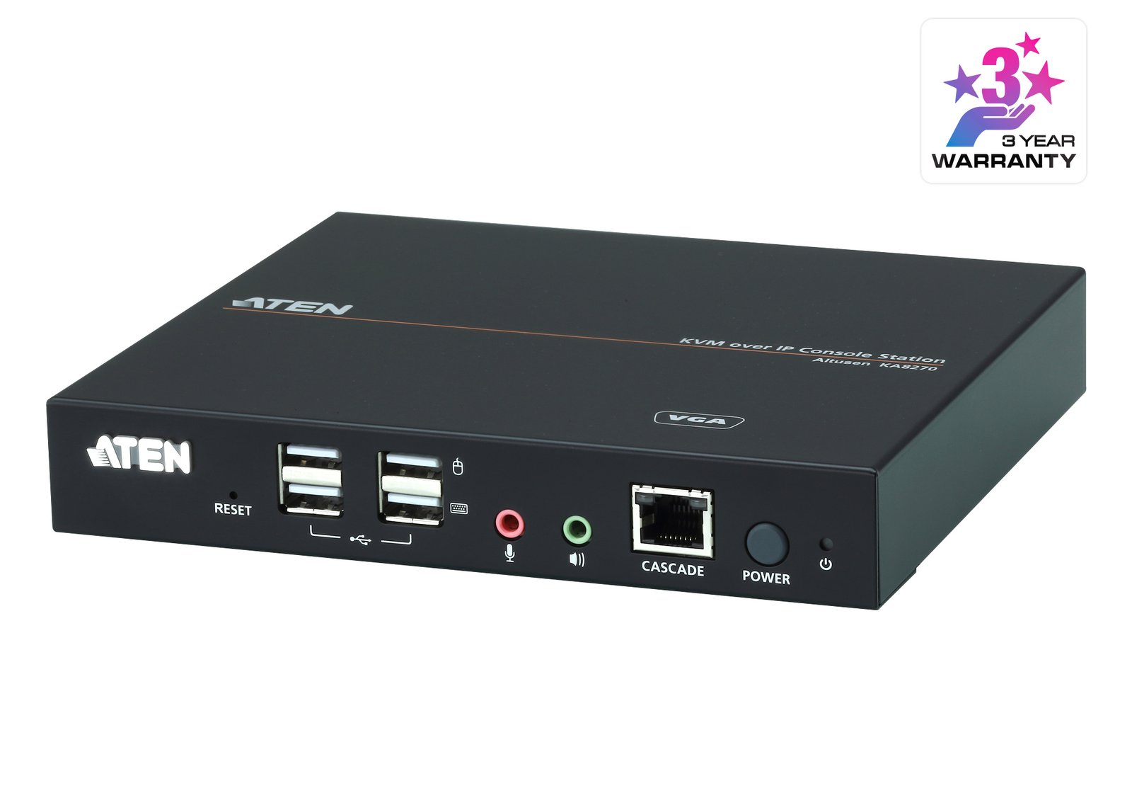 ATEN TECHNOLOGIES KA8270 KVM switch Rack mounting Black