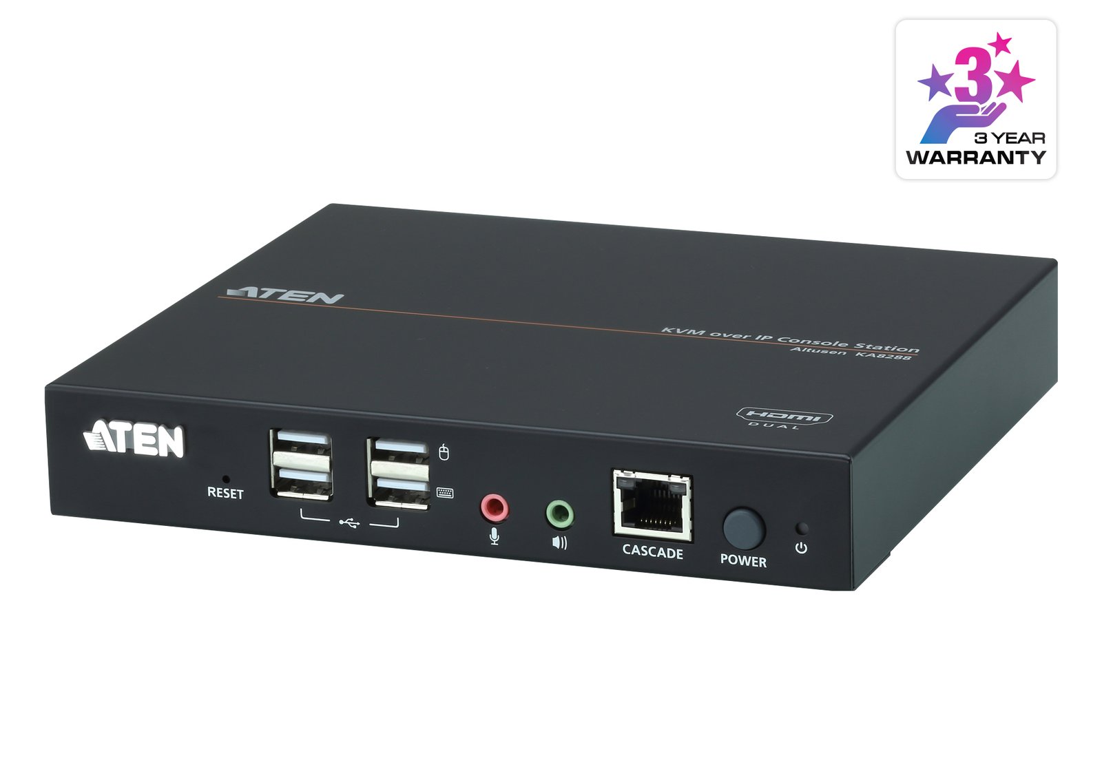 ATEN TECHNOLOGIES KA8288 KVM switch Rack mounting Black