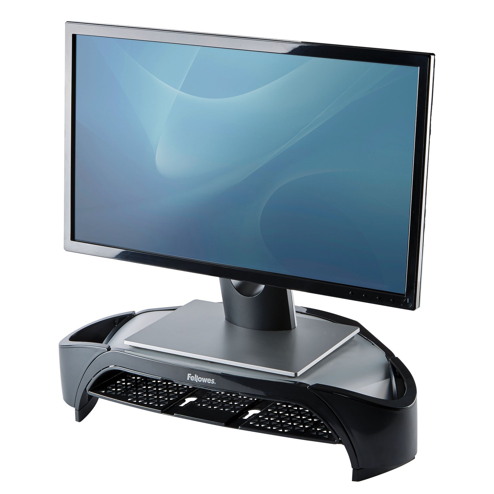 Fellowes Computer Monitor Stand with 3 Height Adjustments - Smart Suites Riser Plus Storage Area - 8020801