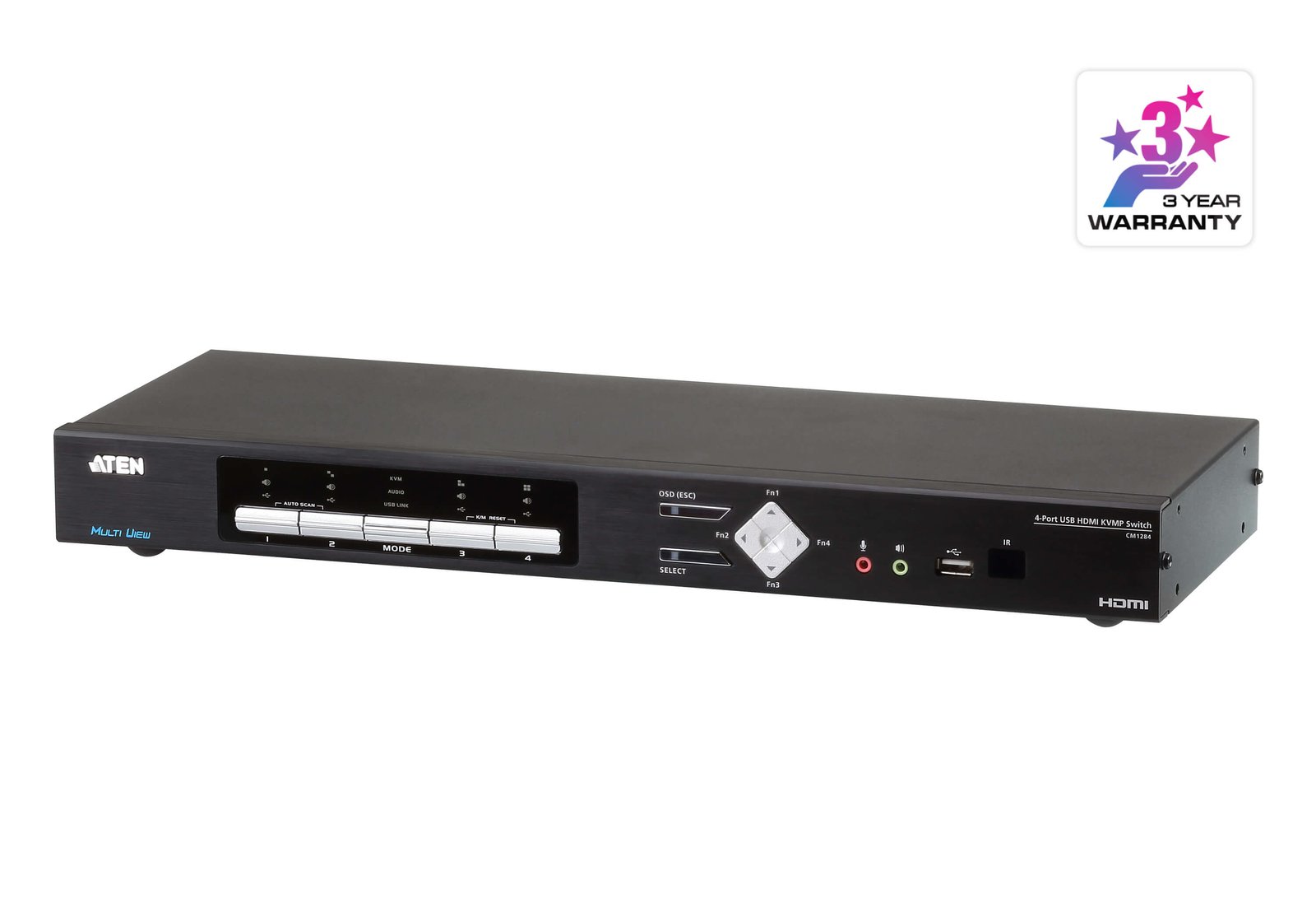 ATEN TECHNOLOGY - ETAIL CM1284 KVM switch Rack mounting Black