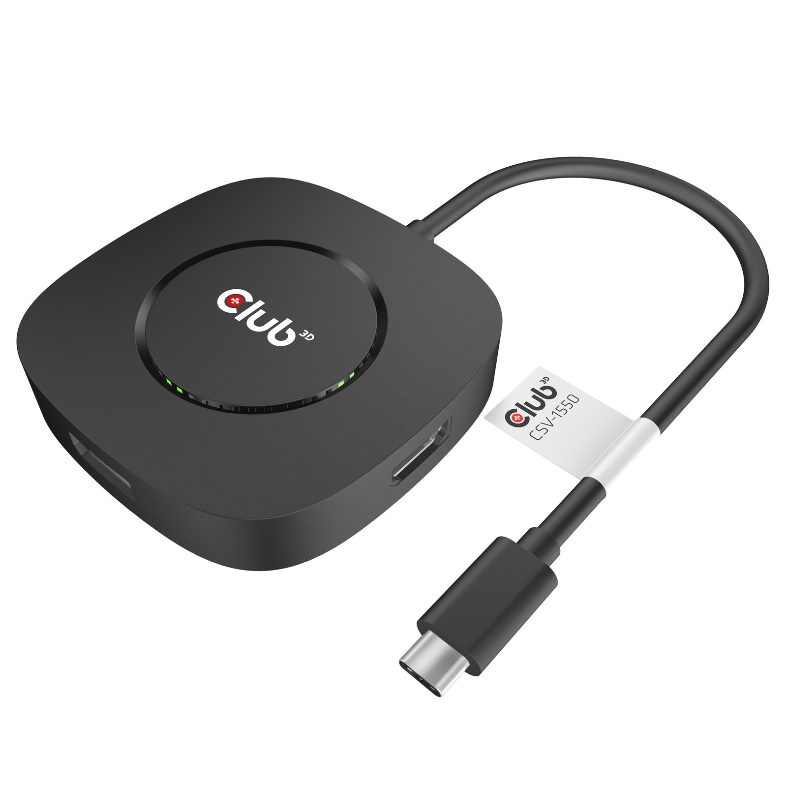 CLUB 3D CLUB3D USB Type C 3.2 Gen 1 Multi Stream Transport (MST)Hub DisplayPort1.4 Triple Monitor