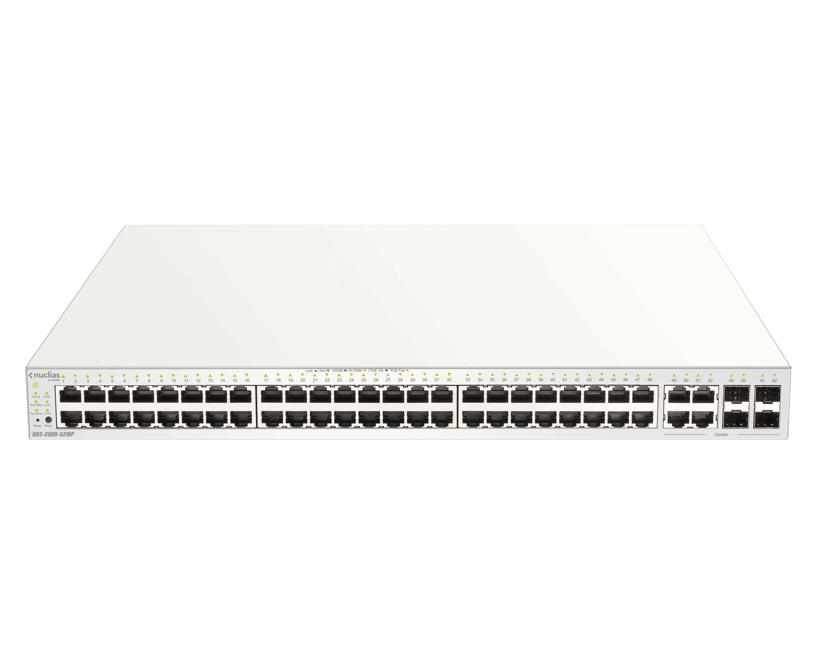 D-LINK CLOUD 52-Port Gigabit PoE+ Nuclias Smart Managed Switch including 4x 1G Combo Ports, 370W DBS-2000-52MP