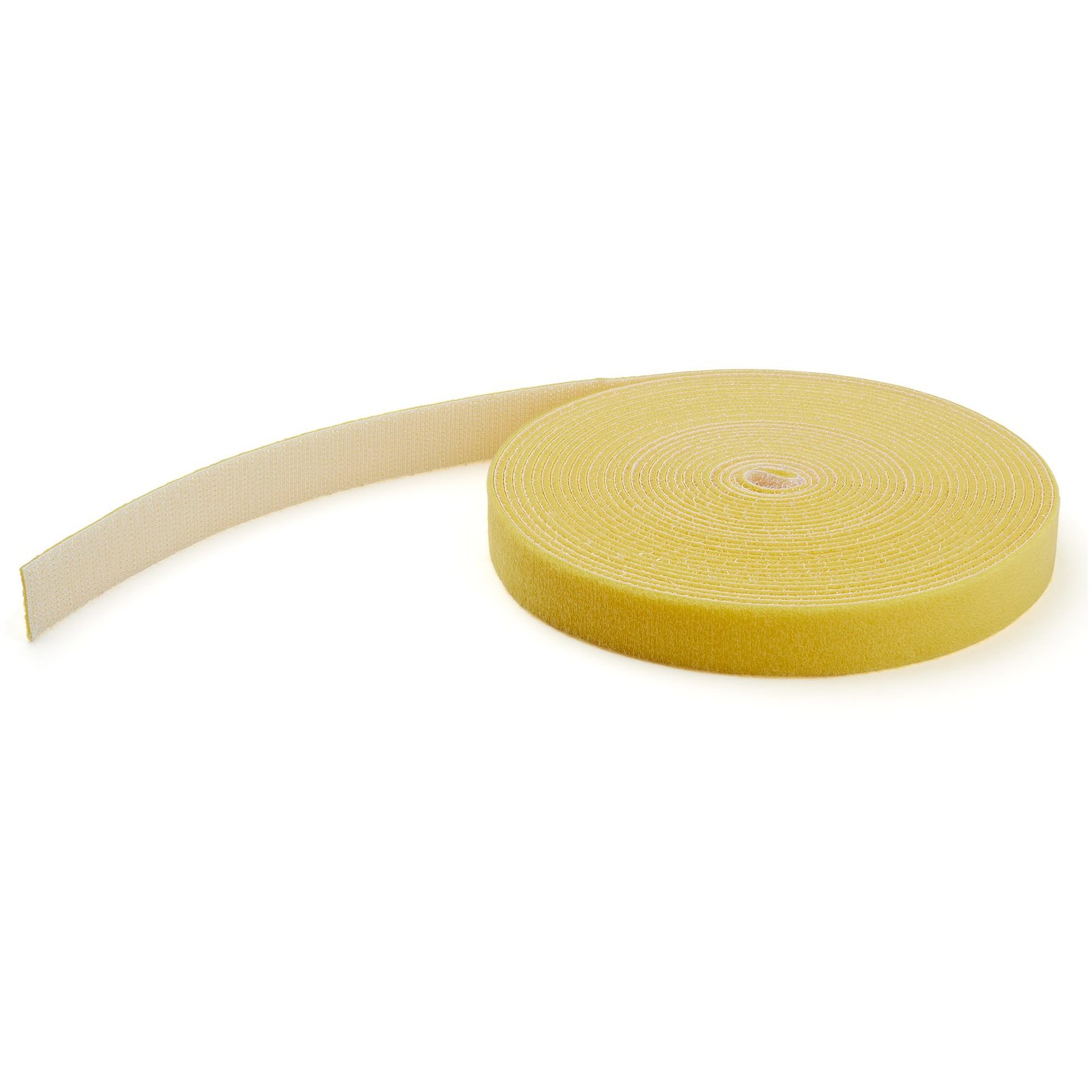 StarTech.com 100ft (30.5m) Hook and Loop Roll, Yellow, Cut-to-Size Reusable Cable Ties, Bulk HKLP100YW