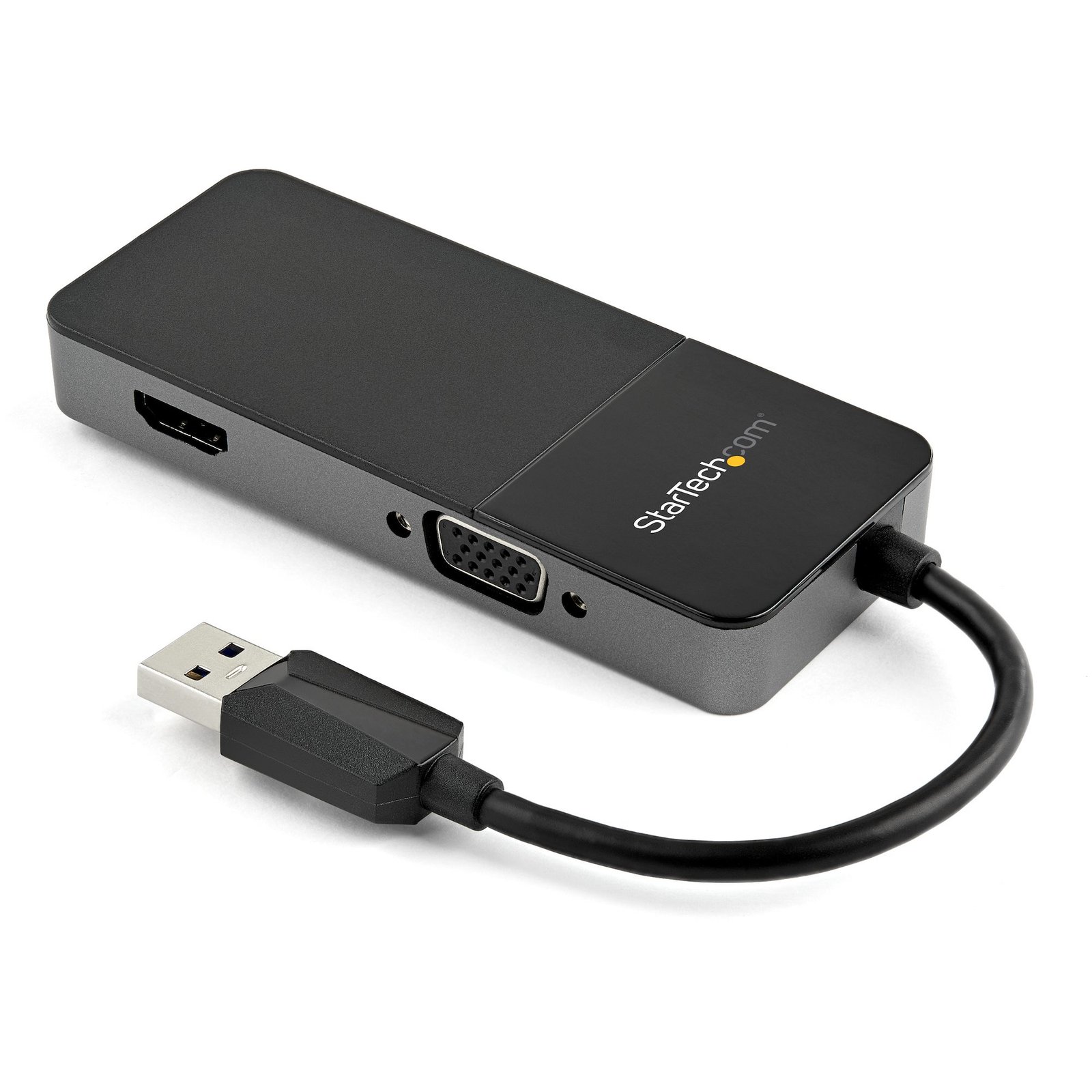 StarTech.com USB 3.0 to HDMI and VGA Adapter - 4K/1080p Type-A Dual Monitor Multiport Converter - USB32HDVGA