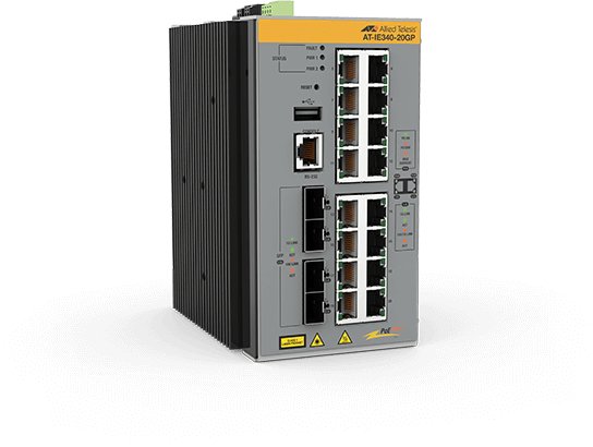 ALLIED TELESIS BOX AT-IE340-20GP-80 Managed L3 Gigabit Ethernet (10/100/1000) Power over (PoE) Grey