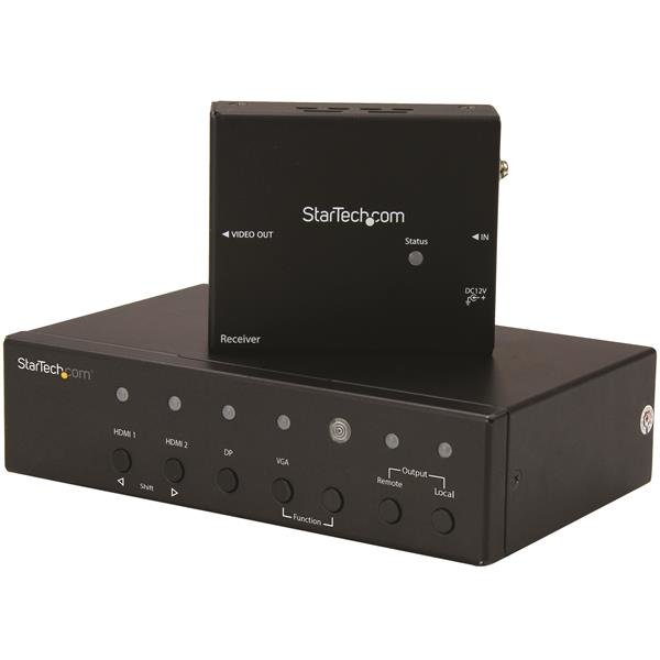 StarTech.com Multi-Input HDBaseT Extender with Built-in Switch - DisplayPort, VGA and HDMI Over