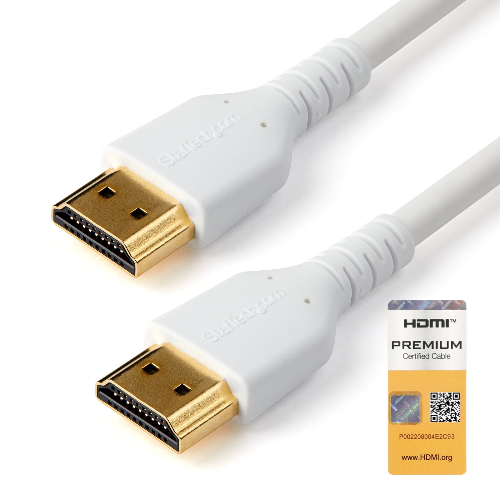 StarTech.com 3ft (1m) Slim HDMI Cable, Flexible Premium Certified 2.0 Cord with Ethernet, UHD 4K RHDMM1MPW