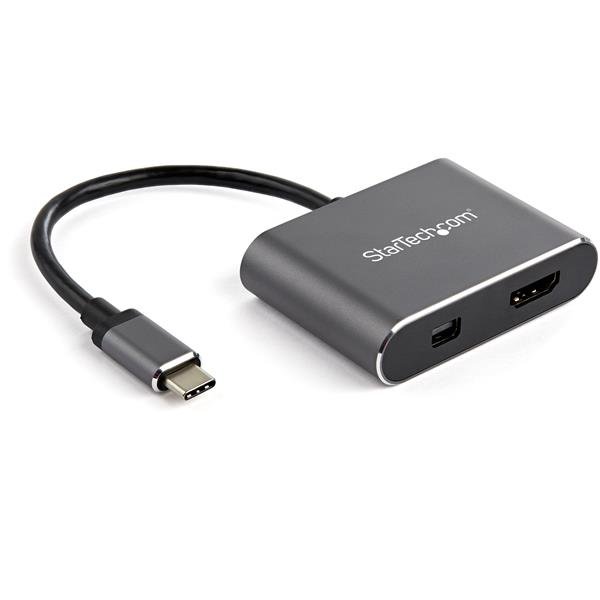 StarTech.com USB C Multiport Video Adapter - 4K 60Hz USB-C to HDMI 2.0 or Mini DisplayPort 1.2 CDP2HDMDP