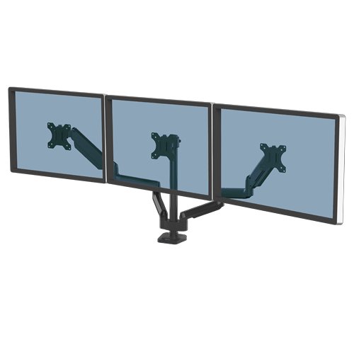 Fellowes Platinum Series Triple Monitor Arm - Mount for Three 7KG 27 Inch Screens - Adjustable Desk 8042601