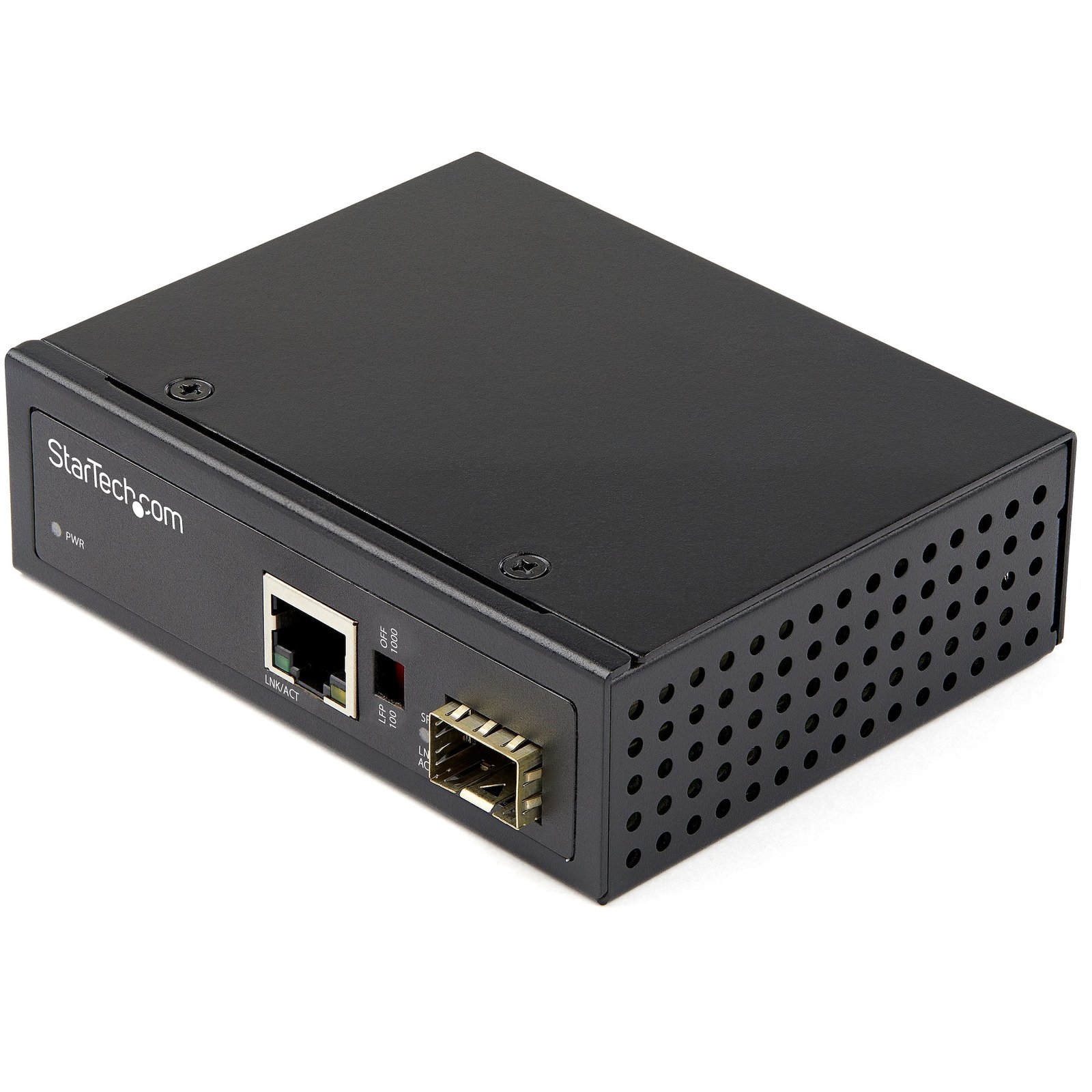 StarTech.com Industrial Fiber to Ethernet Media Converter - 10/100/1000 Mbps SFP RJ45/Cat6 -