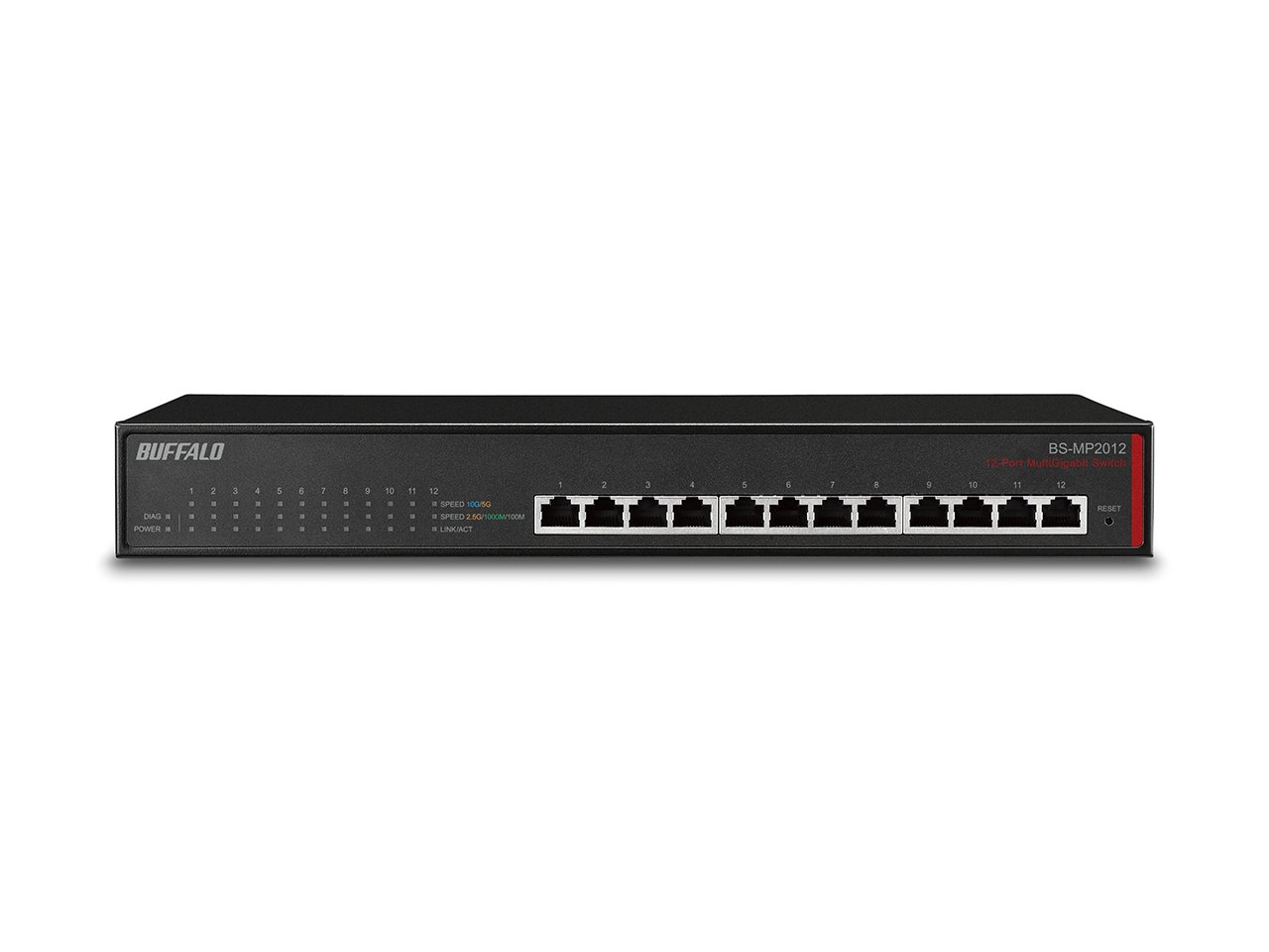 BUFFALO AMERICAS INC BS-MP2012 network switch Managed L2 10G Ethernet (100/1000/10000) 19U Black