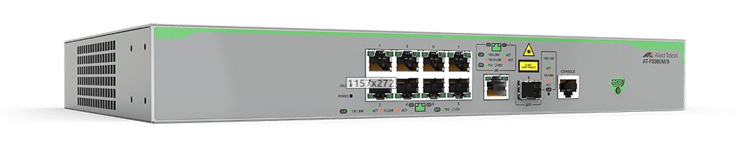 ALLIED TELESIS BOX AT-FS980M/9-10 network switch Managed L3 Fast Ethernet (10/100) Grey