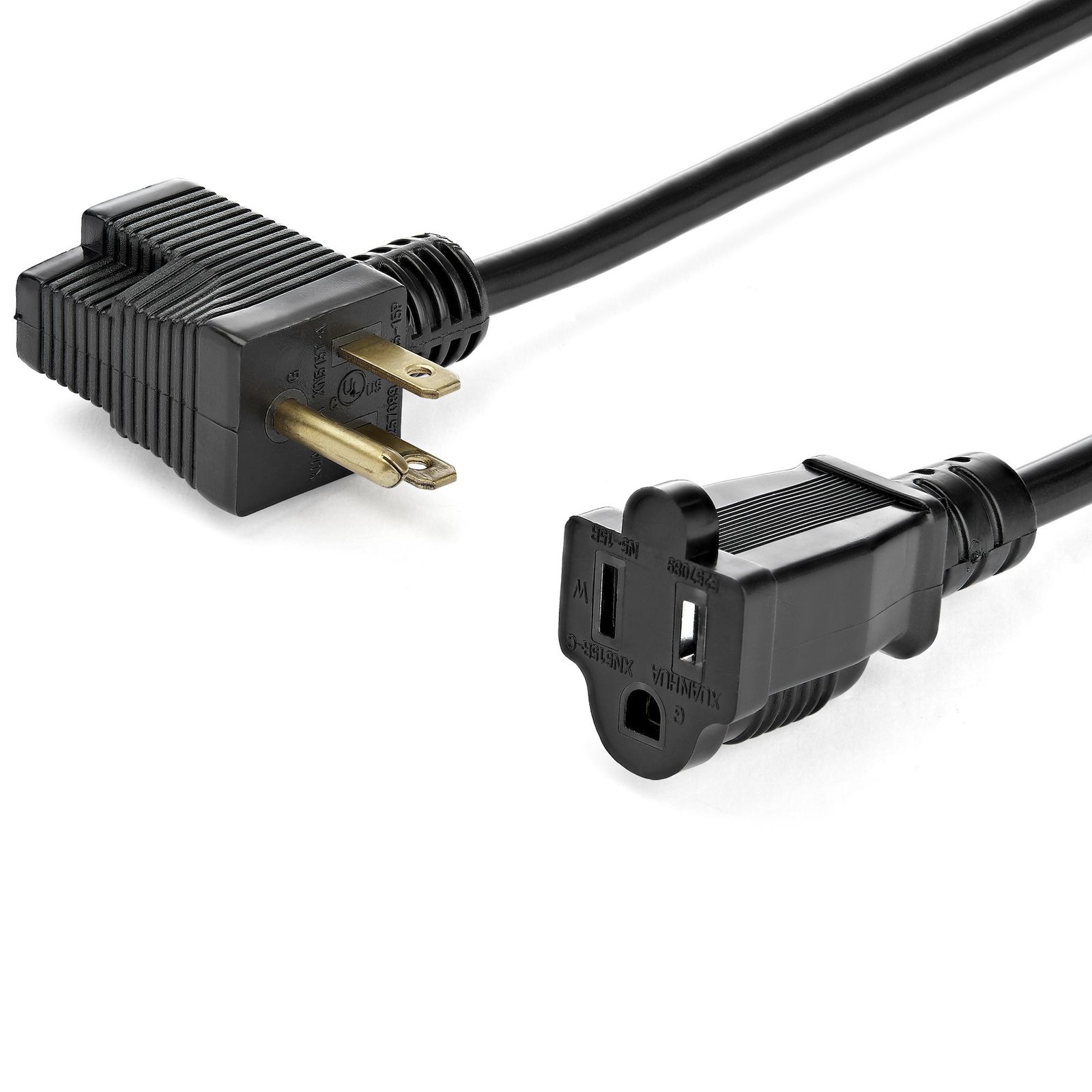 StarTech.com 1ft (30cm) Short Extension Cord, NEMA 5-15P/R to 5-15R, 13A 125V, 16AWG, Black, Outlet PAC102