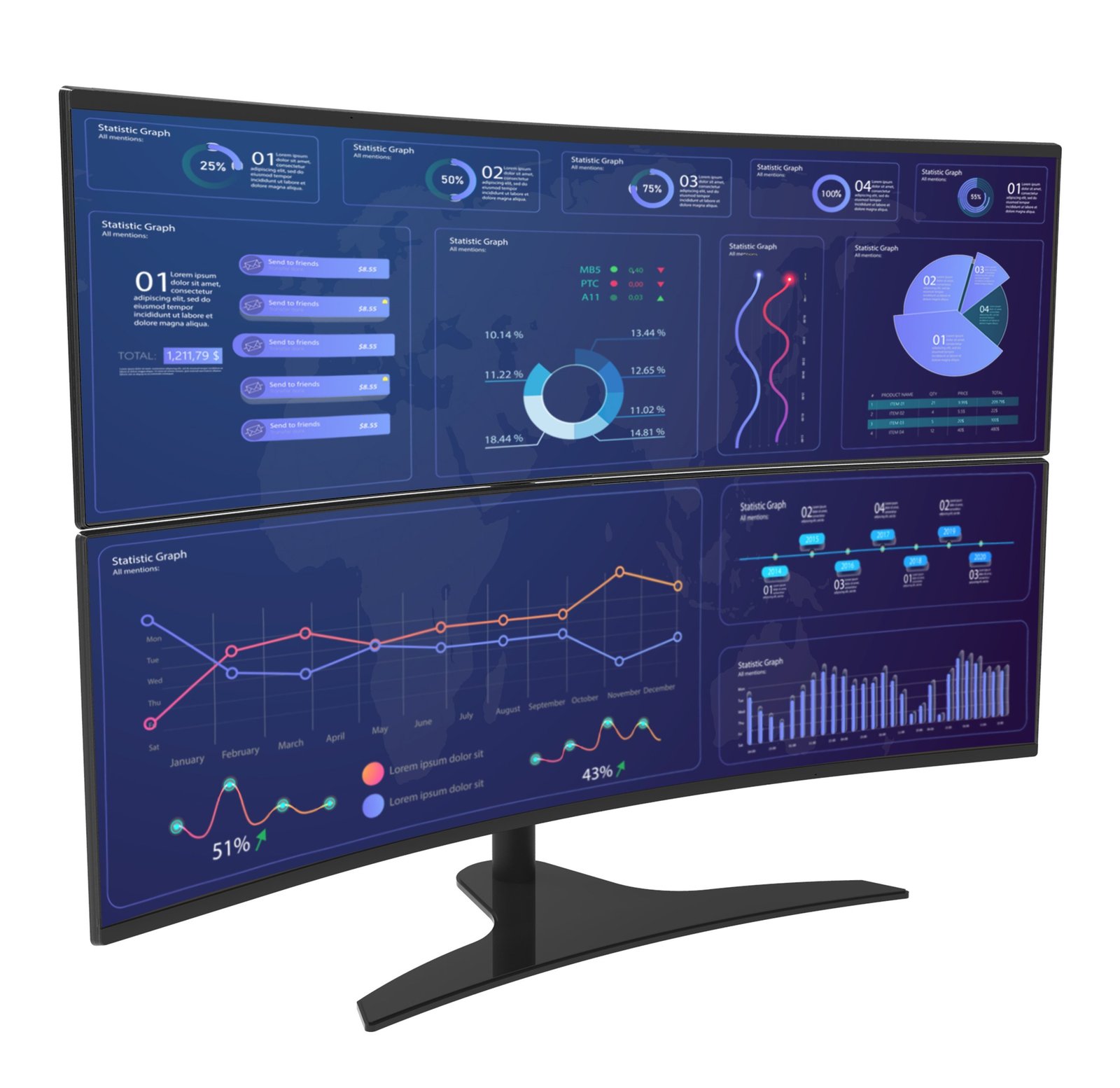 PEERLESS INDUSTRIES LCT650SD monitor mount / stand 124.5 cm (49") Desk Black