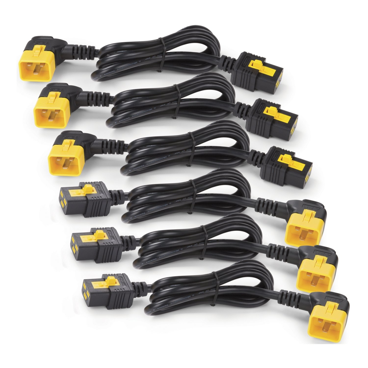 APC SCHNEIDER ELECT IT DIRECT SHIP Power Cord Kit (6 ea), Locking, C19 to C20 (90 Degree), 0.6m