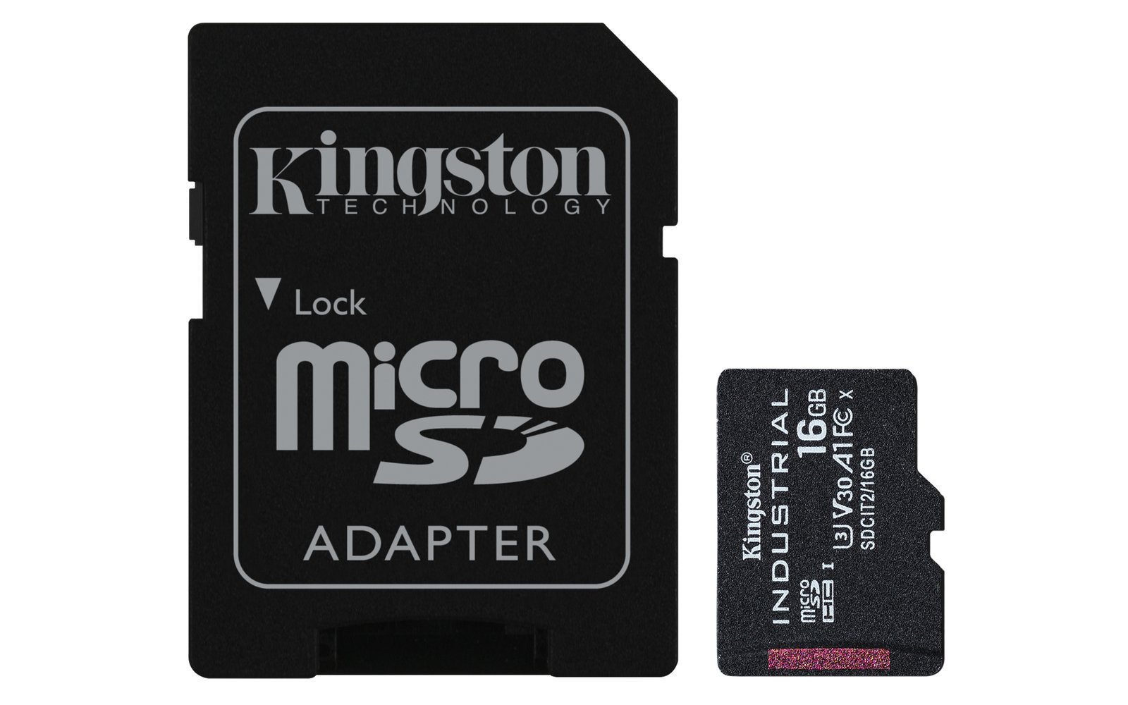 KINGSTON MOBILE Technology 16GB microSDHC Industrial C10 A1 pSLC Card + SD Adapter SDCIT2/16GB