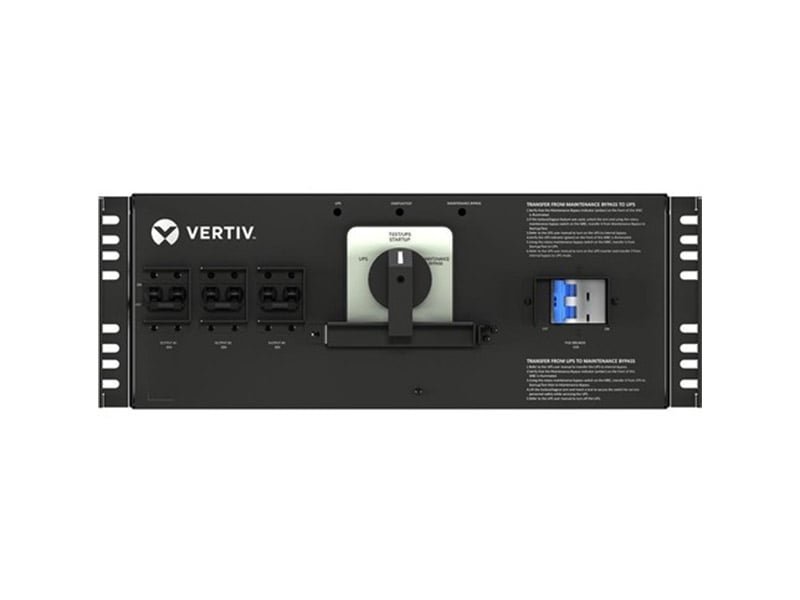 VERTIV-1 PHASE UPS Vertiv VMBC-20KMVRT4U maintenance bypass panel (MBP) 180 - 208 V Black 20000 A