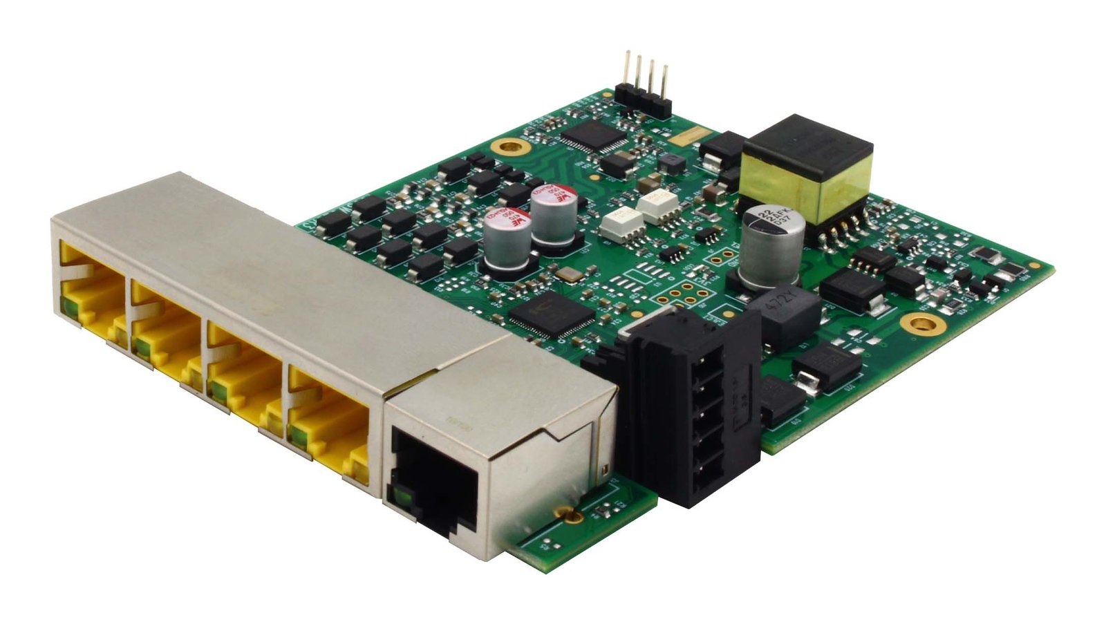 Brainboxes Embedded Industrial 5 Port PoE+ 10/100 Ethernet Switch SW-125