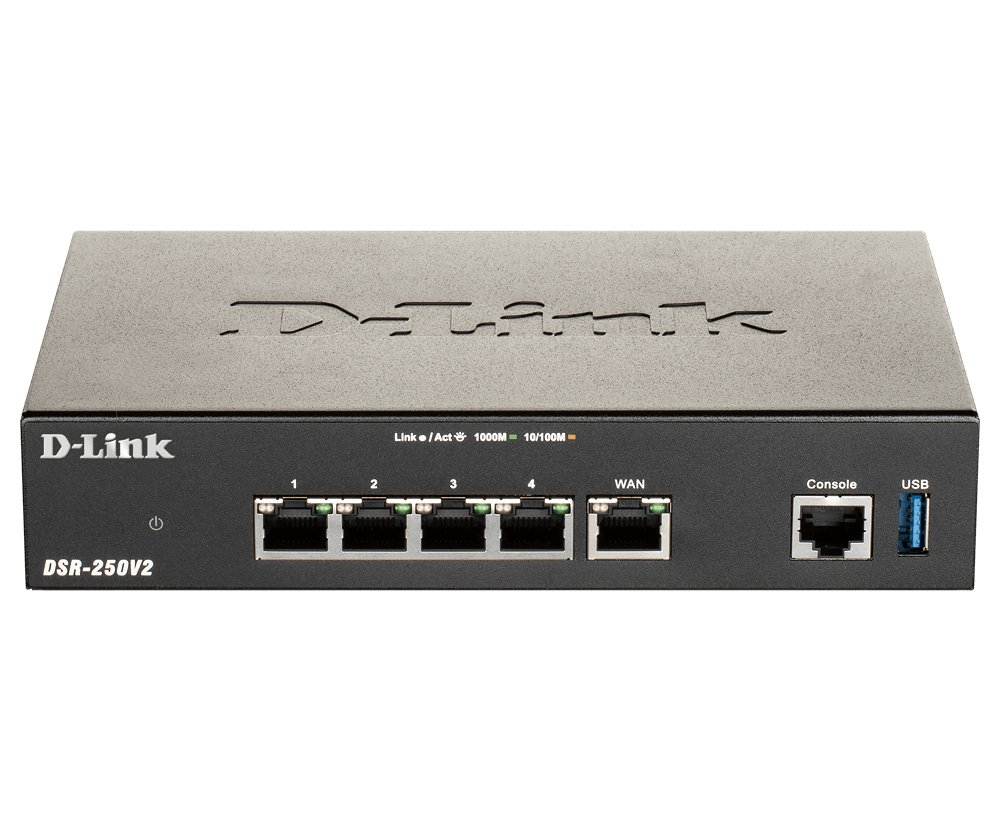 D-LINK BUSINESS PRODUCTS SOLUTIONS DSR-250V2 wireless router Gigabit Ethernet Black