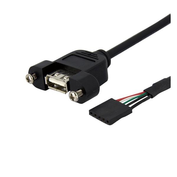 StarTech.com 1 ft Panel Mount USB Cable - A to Motherboard Header F/F USBPNLAFHD1