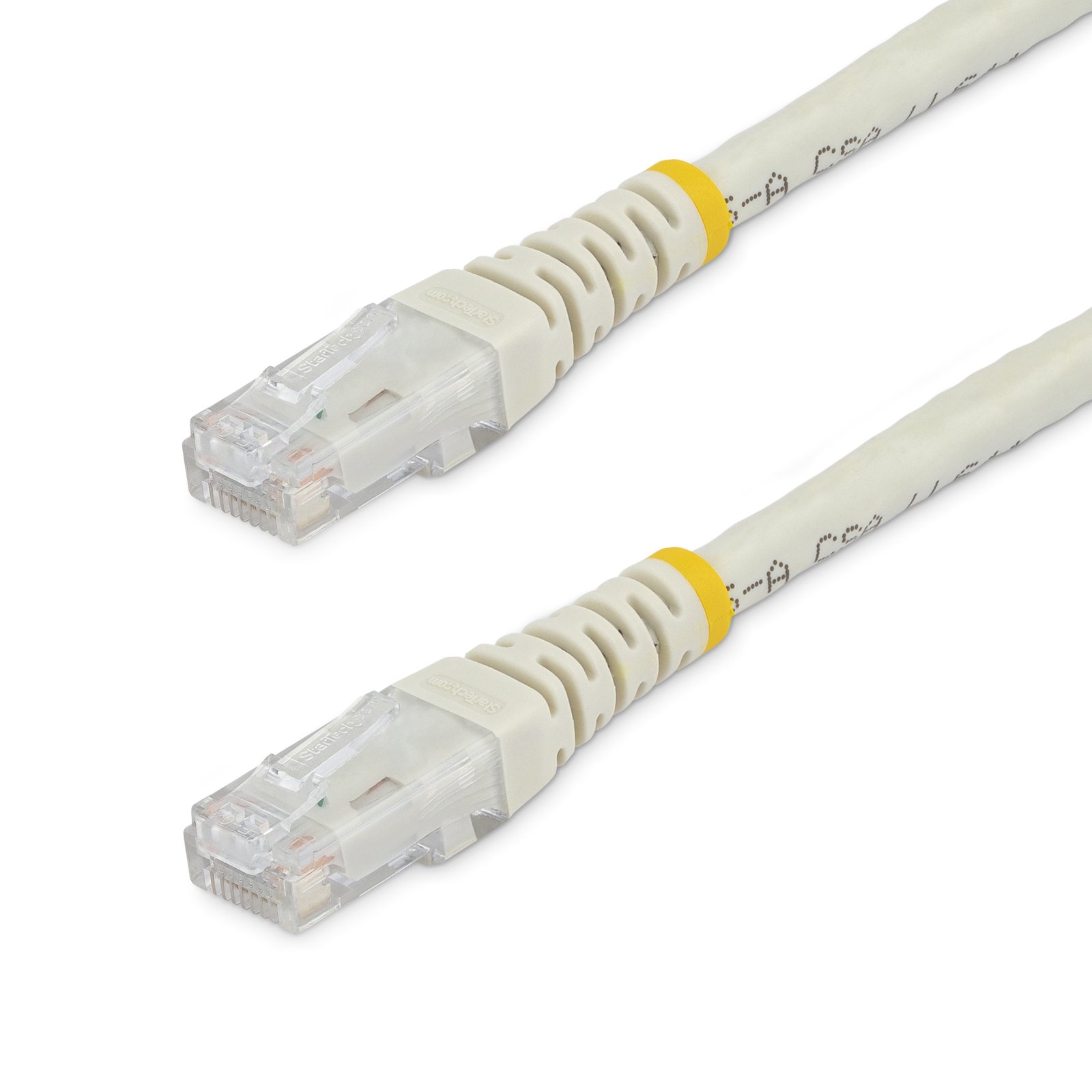 StarTech.com 25ft CAT6 Ethernet Cable - White CAT 6 Gigabit Wire -250MHz 100W PoE RJ45 UTP Molded C6PATCH25WH