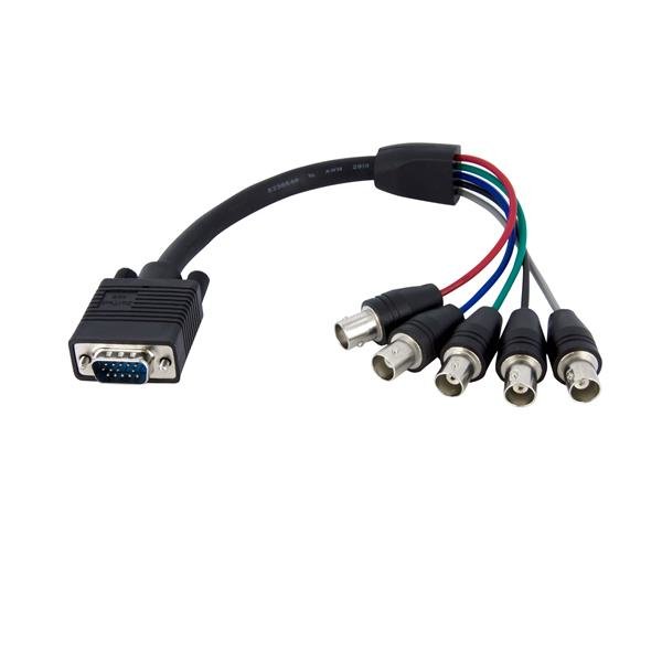 StarTech.com 1 ft Coax HD15 VGA to 5 BNC RGBHV Monitor Cable - M/F VGABNCMF1