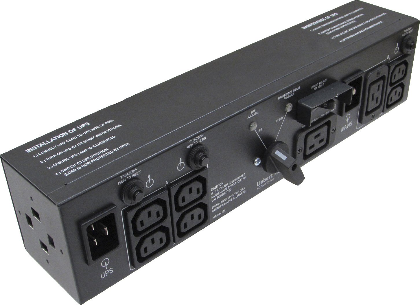 VERTIV-1 PHASE UPS Vertiv MP2-220L power distribution unit (PDU) 4 AC outlet(s) 2U Black