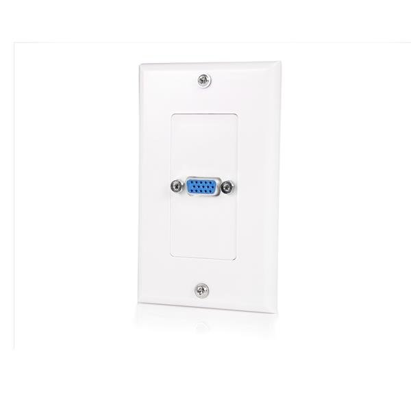 StarTech.com Single Outlet 15-Pin Female VGA Wall Plate - White VGAPLATE