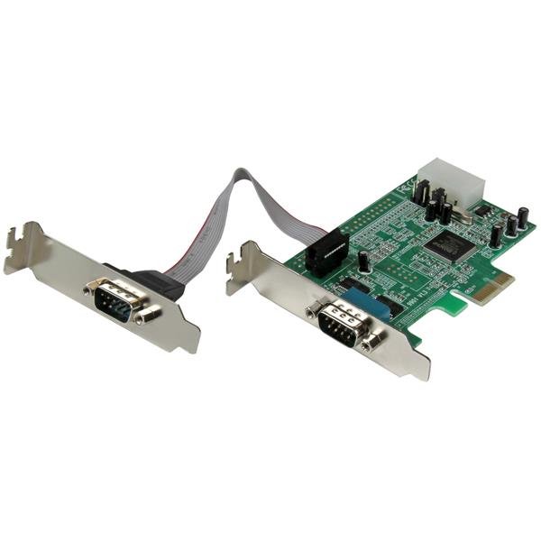 StarTech.com 2-Port Low Profile Native RS232 PCI Express Serial Adapter Card, 16550 UART, PCIe to PEX2S553LP