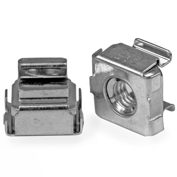 StarTech.com 50-Pack 10-32 Square Hole Cage Nuts and Installation Tool for 19" or 10" Server Racks, CABCAGENUTS