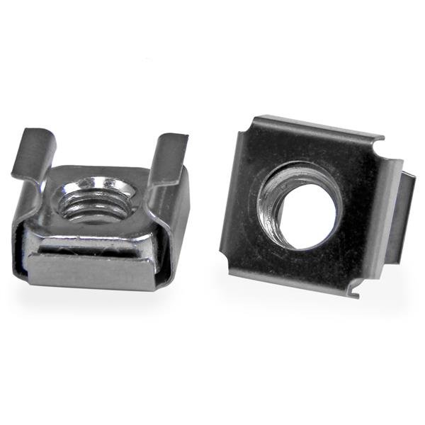 StarTech.com 50-Pack M6 Square Hole Cage Nuts and Installation Tool for 19" or 10" Server Racks, CABCAGENUTS6