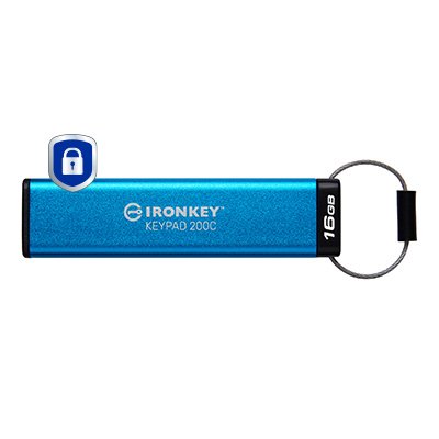 KINGSTON TECHNOLOGY FLASH IronKey 16GB USB-C Keypad 200C, FIPS 140-3 Lvl 3 AES-256 IKKP200C/16GB
