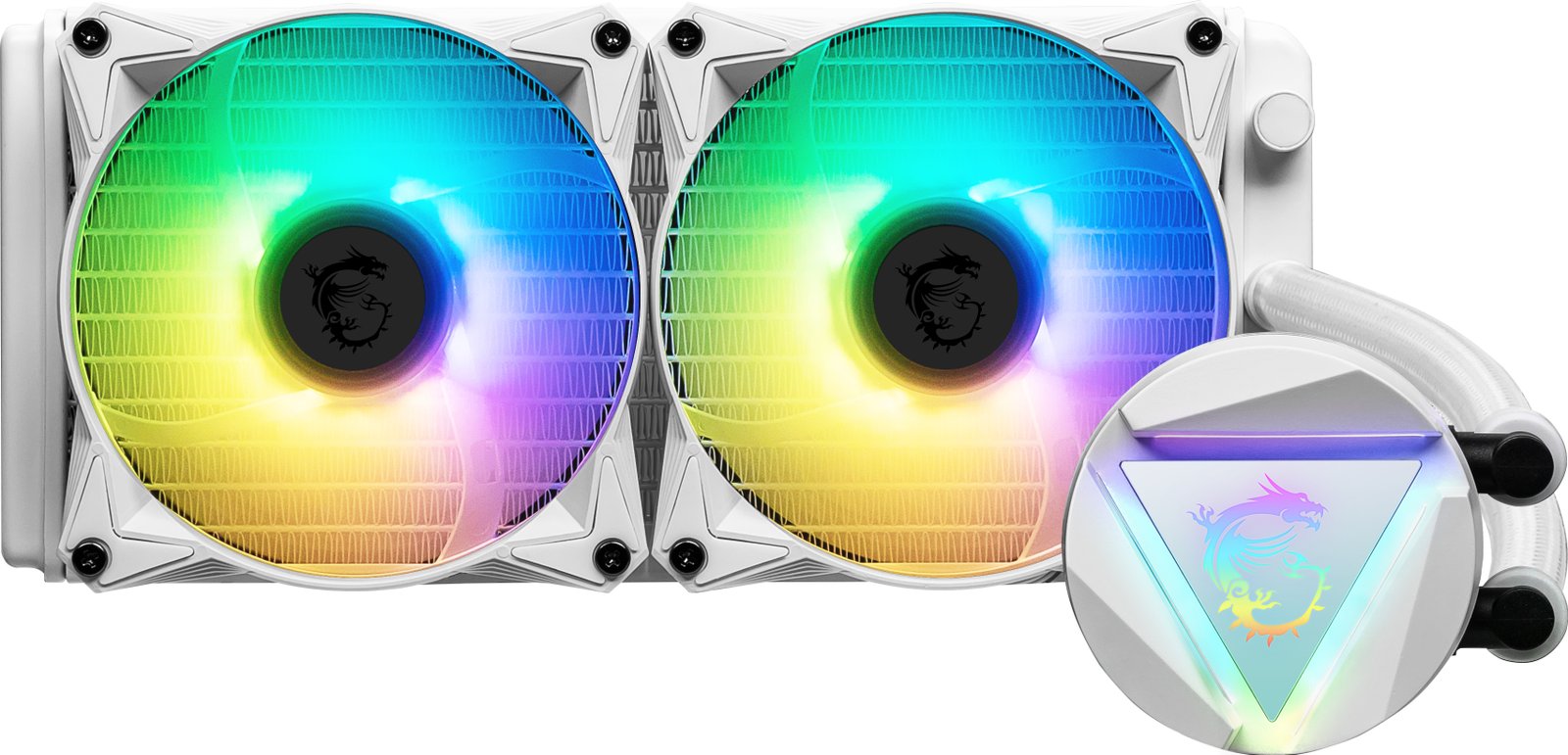 MSI - COMPONENTS MAG CORELIQUID 240R V2 WHITE Liquid CPU Cooler '240mm Radiator, 2x 120mm ARGB PWM