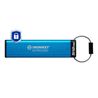 KINGSTON TECHNOLOGY FLASH IronKey 512GB USB-C Keypad 200C, FIPS 140-3 Lvl 3 AES-256 IKKP200C/512GB