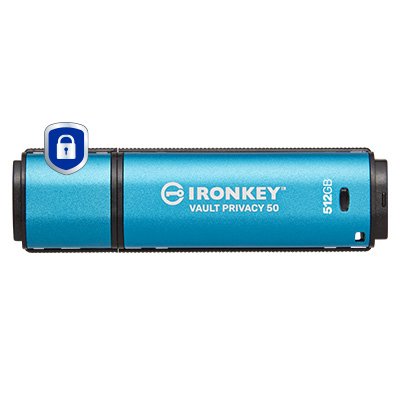 KINGSTON TECHNOLOGY FLASH IronKey 512GB Vault Privacy 50 AES-256 Encrypted, FIPS 197 IKVP50/512GB