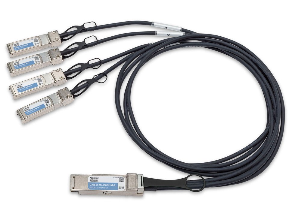 LEGRAND - APPROVED CAB-Q-4S-100G-1M-A InfiniBand/fibre optic cable QSFP28 4x SFP28 DAC Black,