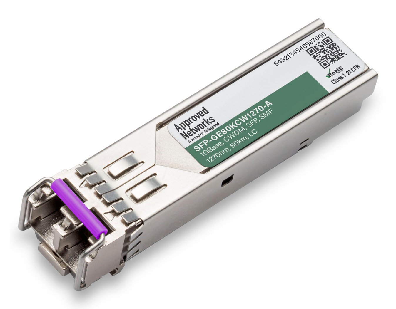 LEGRAND - APPROVED SFP-GE80KCW1270-A network transceiver module Fiber optic 1250 Mbit/s 1270 nm