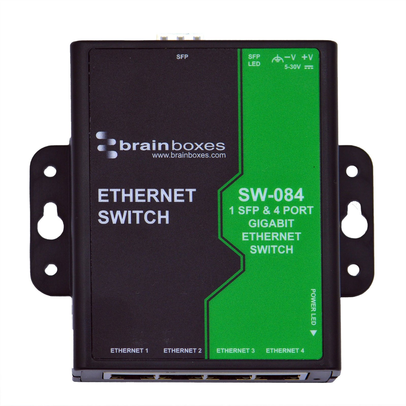 Brainboxes Light Industrial 1 SFP  4 Port Gigabit Ethernet Switch SW-084