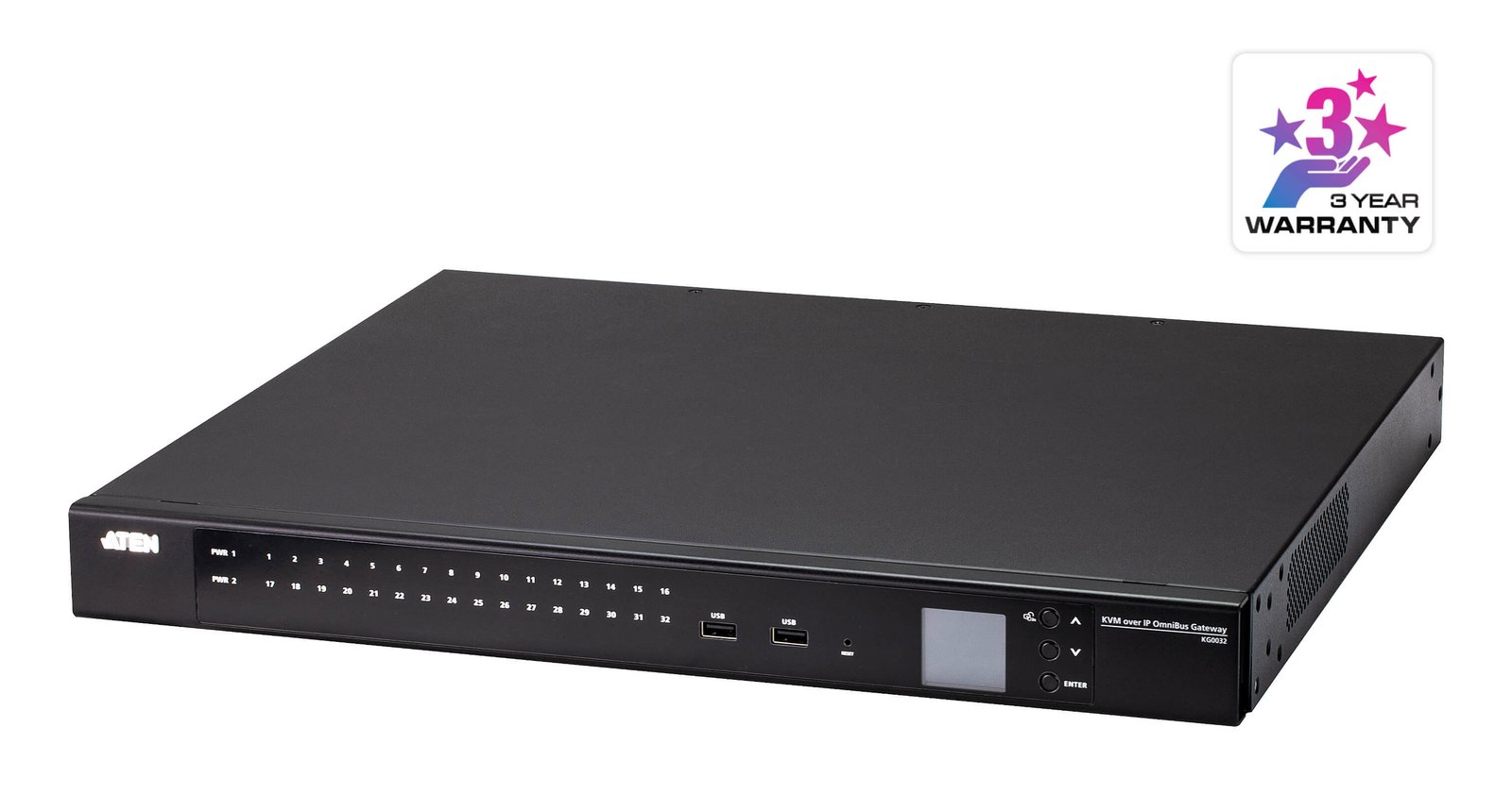 ATEN TECHNOLOGIES KG0032 KVM switch Rack mounting Black