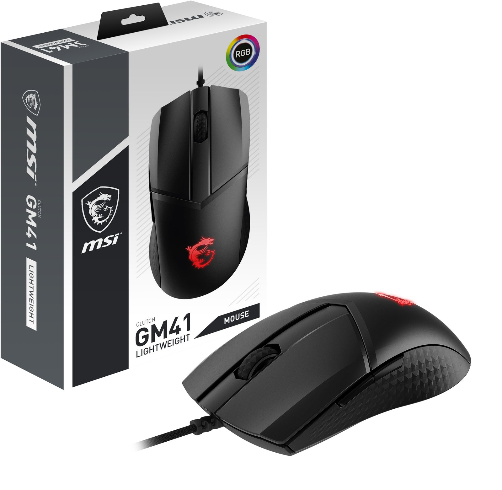 MSI - COMPONENTS CLUTCH GM41 LIGHTWEIGHT RGB FPS Gaming Mouse 'upto 16000 DPI Fast Optical Sensor,