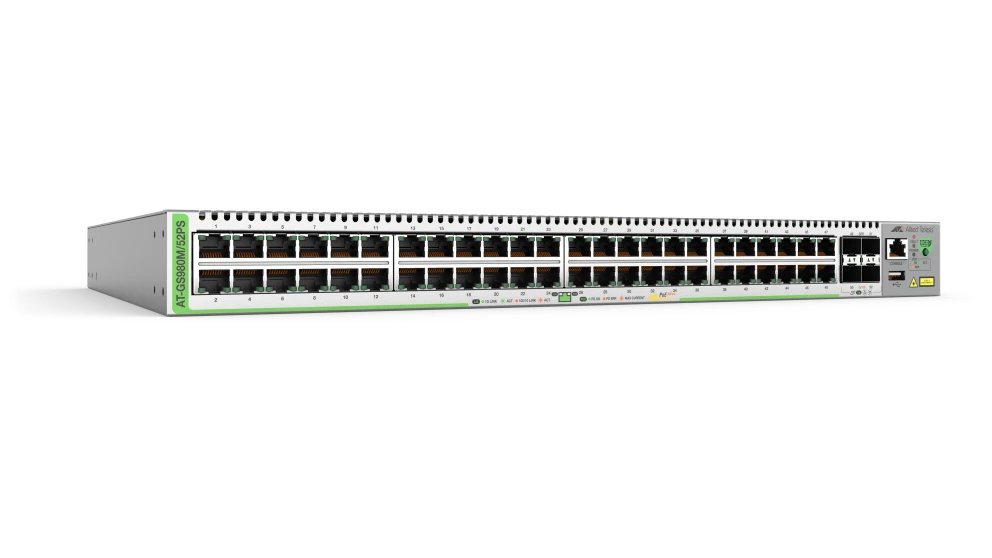 HANWHA TECHWIN AMERICA Allied Telesis GS980M Managed L3 Gigabit Ethernet (10/100/1000) Power over