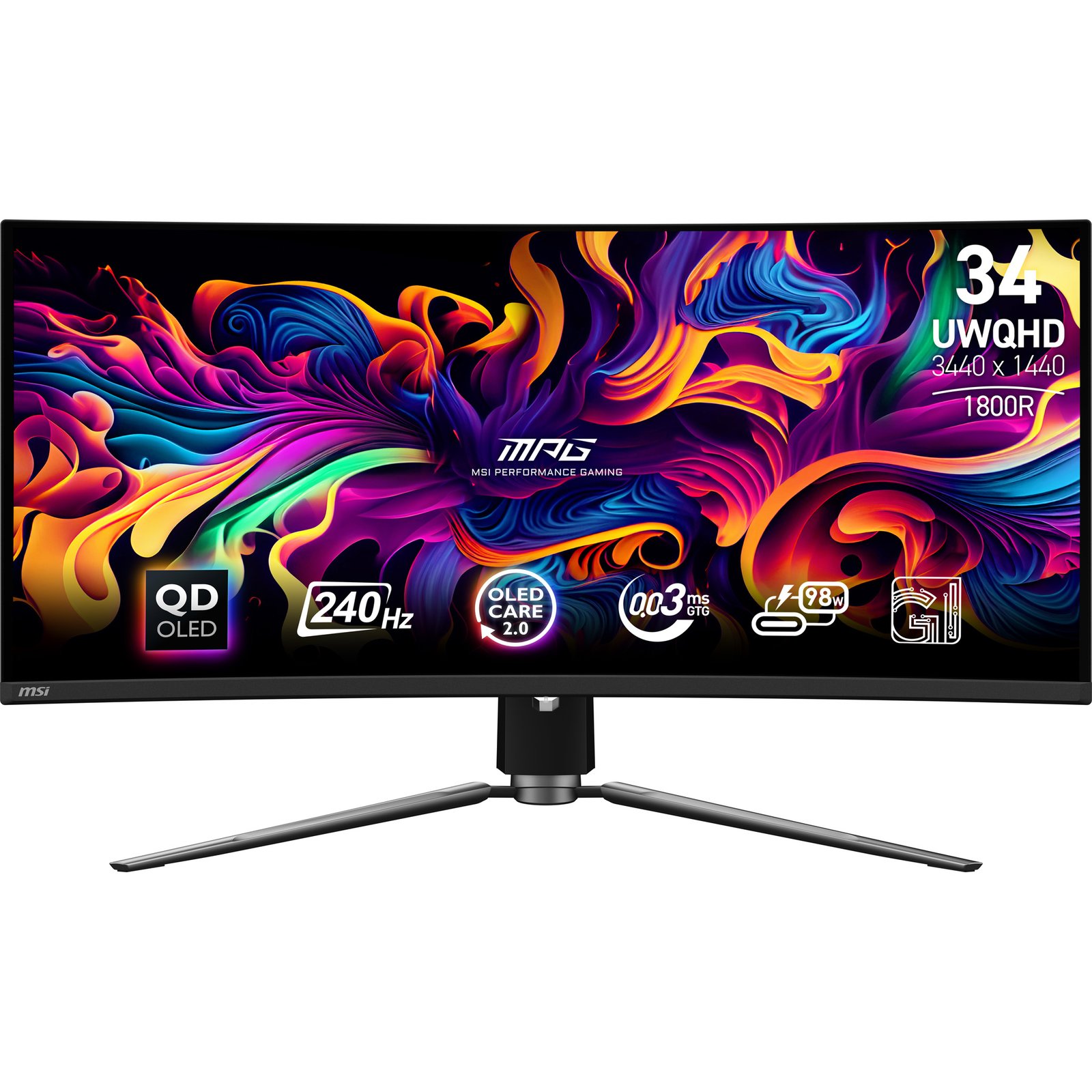 MSI - MONITORS MPG 341CQPX QD-OLED computer monitor 86.4 cm (34") 3440 x 1440 pixels UltraWide Quad