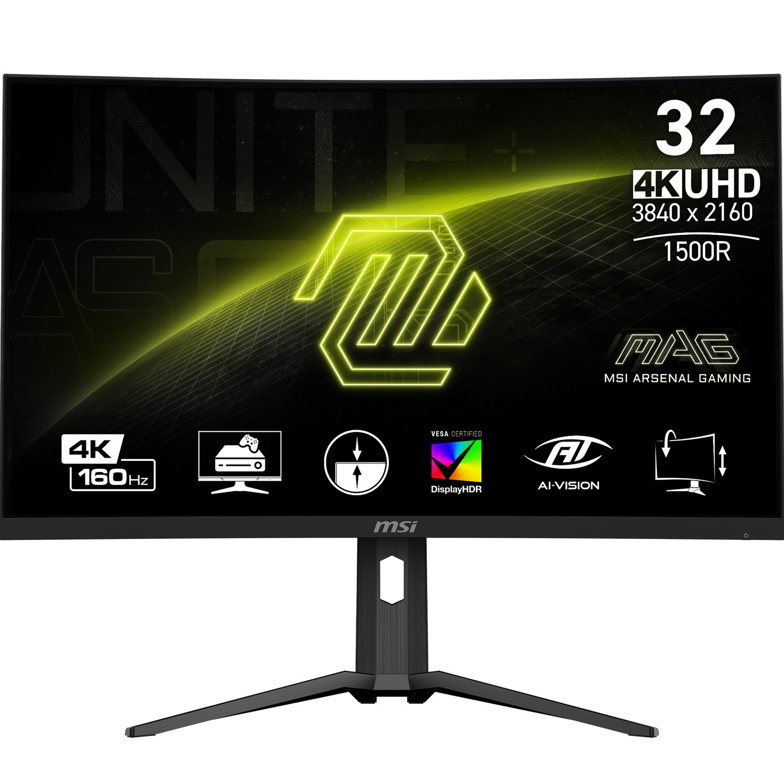 MSI - MONITORS MAG 321CUP computer monitor 80 cm (31.5") 3840 x 2160 pixels 4K Ultra HD Black