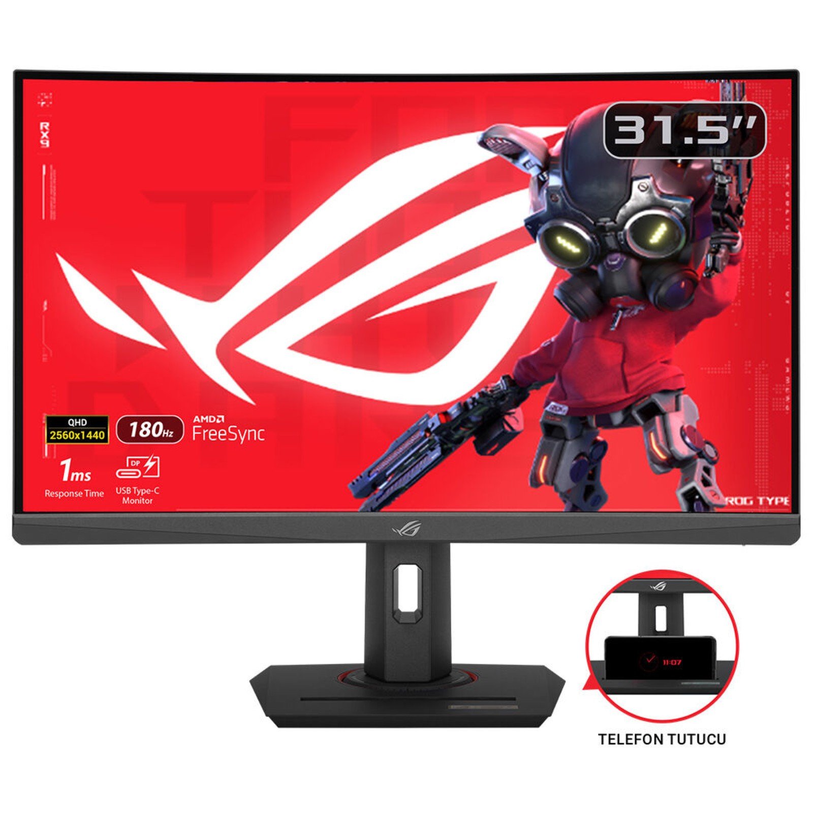 ASUS - DISPLAY ROG Strix XG32WCS computer monitor 80 cm (31.5") 2560 x 1440 pixels Quad HD LED Black
